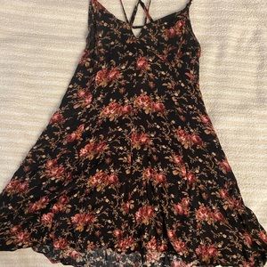 🔥  American Eagle 🦅 Outfitters  Summer Floral print black dress Large